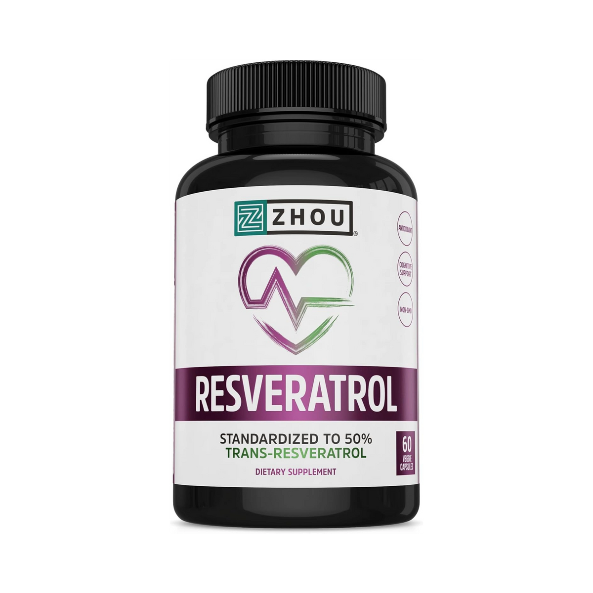 Zhou, Resveratrol, 1000mg, 60 Veggie Capsules
