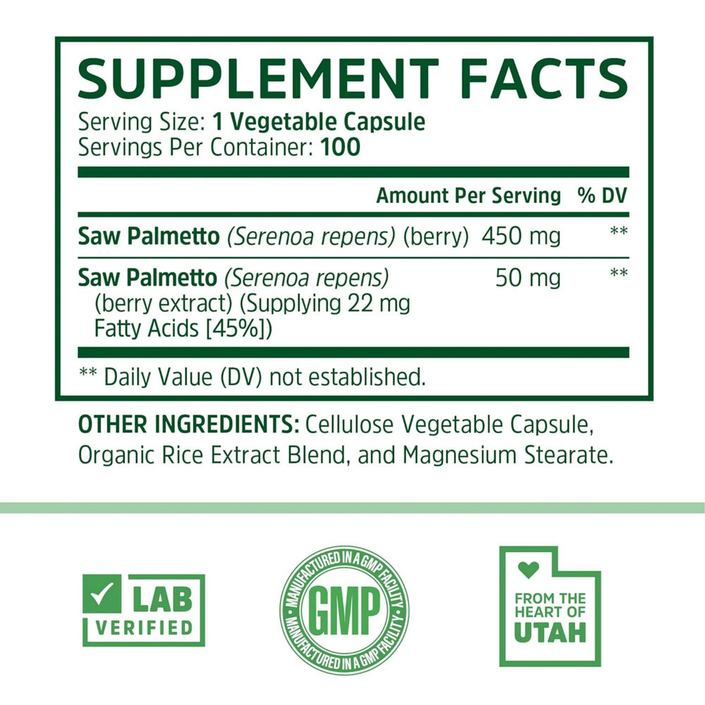 Zhou,  Saw Palmetto,  500 mg, 100 Veggie Capsules