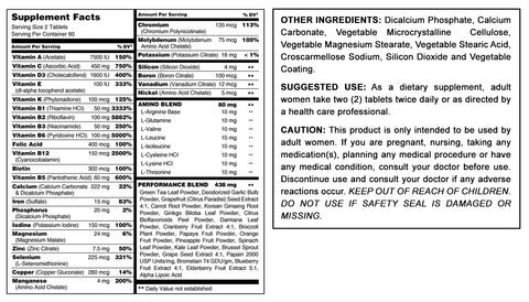 Amazing Muscle, Womens Performance Multivitamin, 120 Tablets