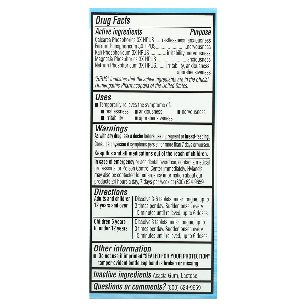 Hyland's Nerve tonic 500 tab fact